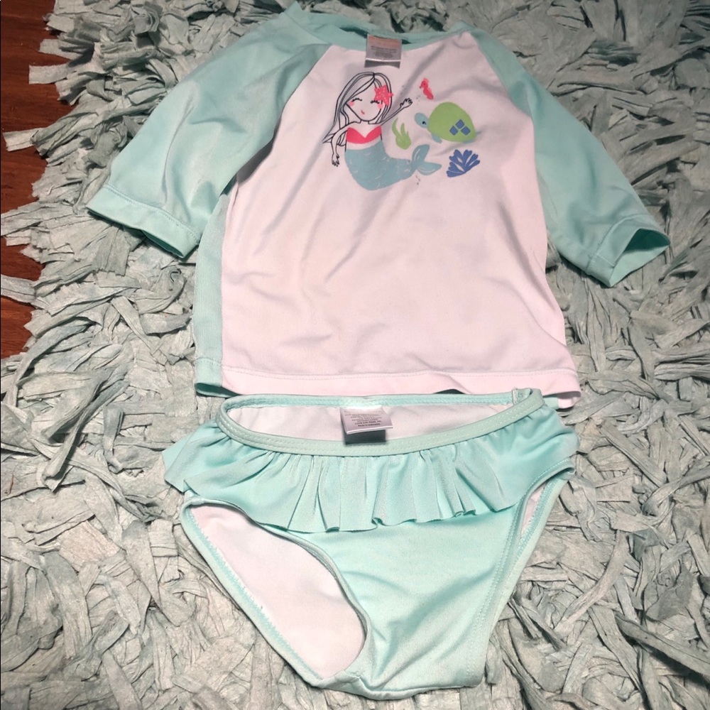 Gymboree Mermaid Baby Rash-guard SPF Bikini Set